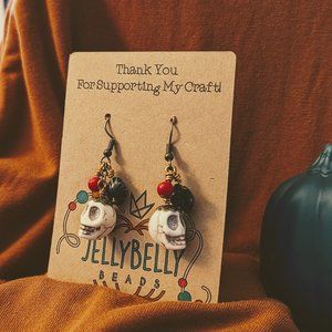 Dia de los Muertos Earrings - Black rose variant